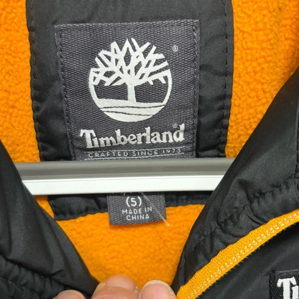 Timberland Little Boys Black Orange Puffer Jacket - IMPERFECT/BROKEN ZIPPER